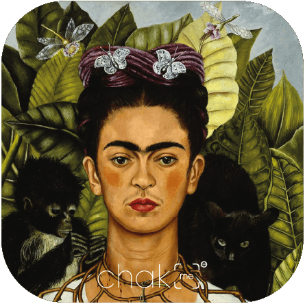 Self-Portrait with Thorn Necklace and Hummingbird